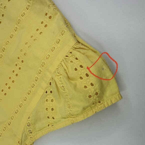 Draper James‎ Women's Yellow Eyelet Flutter Sleeve Wrap Luxury Dress 8/C36 - Picture 10 of 16